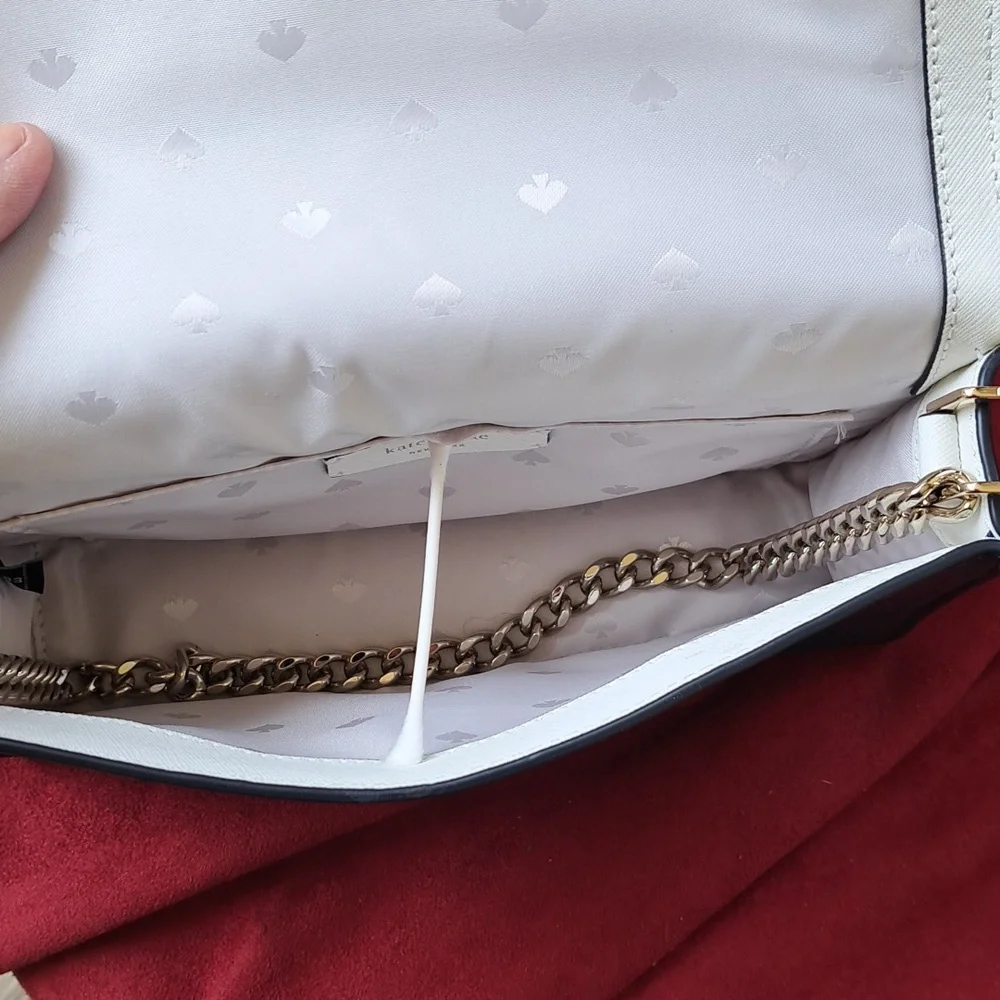 NEW Kate Spade Cameron Lavender /Navy and White Bag /Crossbody EC - Picture 12 of 16